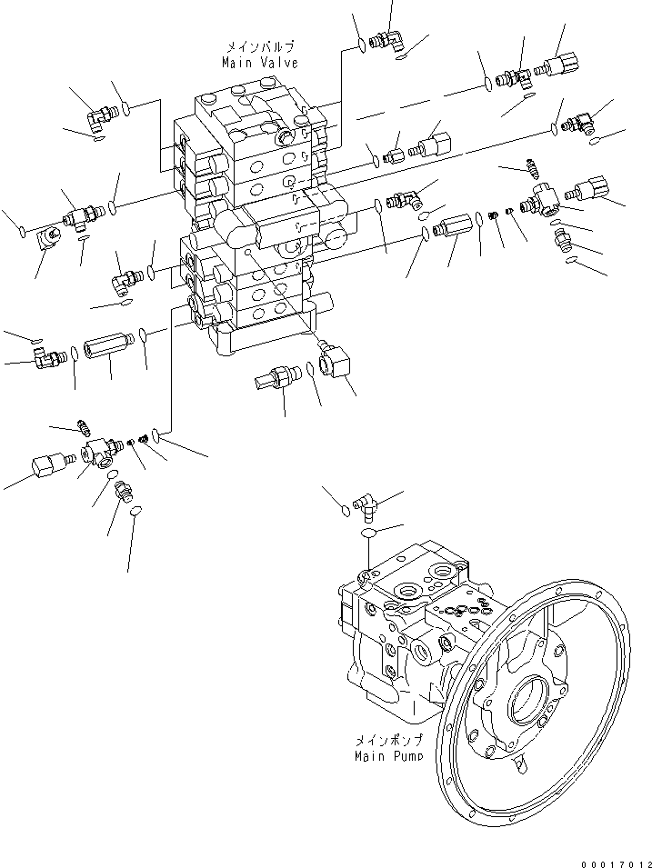 Komatsu parts book diagram for PC78US-6 S/N 4001-UP: P.P.C MAIN LINE (4/4)(#6501-)