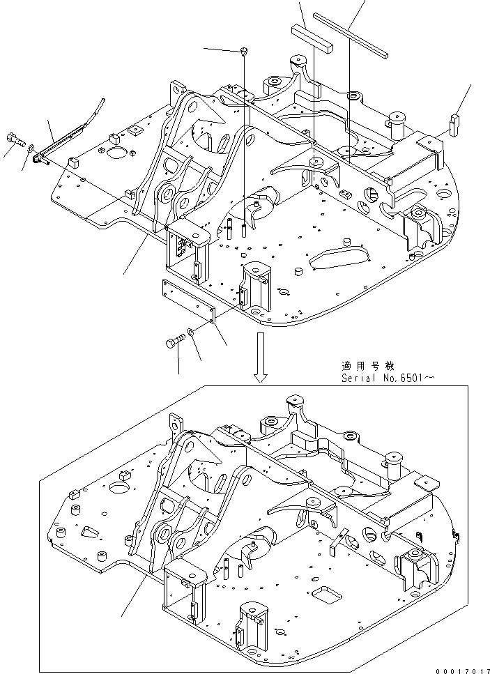 Komatsu parts book diagram for PC78US-6 S/N 4001-UP: REVOLVING FRAME (STRENGTHENED) (YELLOW)
