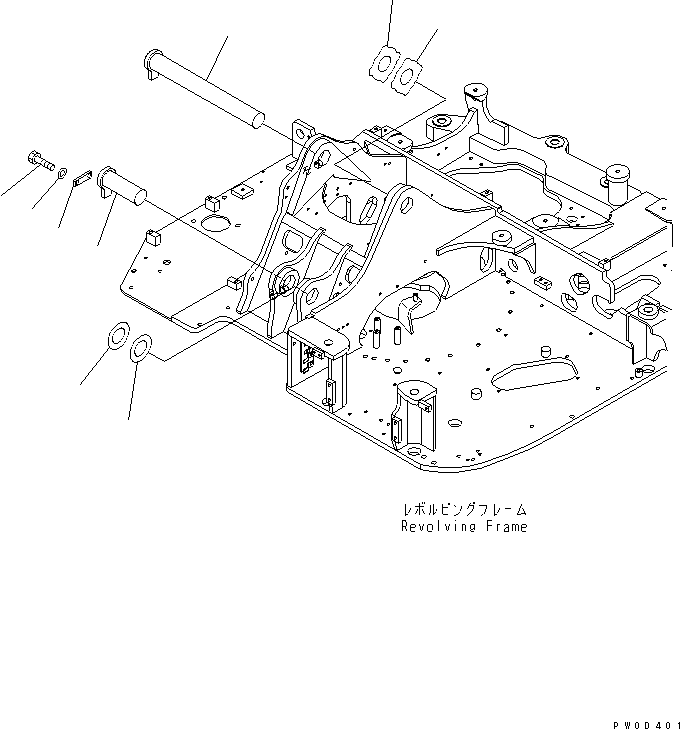 Excavators Komatsu / PC78US-6 S/N 4001-UP(pc78us0r) / BOOM FOOT PIN (ARM CRANE) (BLUE)(#4001-6500)(180070 : J1310-01A3)