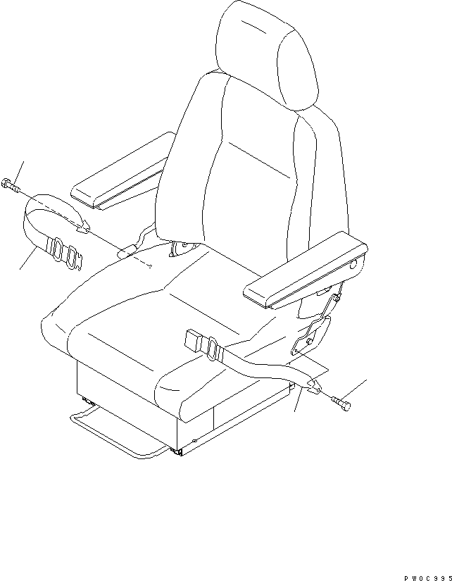 Komatsu parts book diagram for PC78US-6 S/N 4001-UP: SEAT BELT (50MM WIDE)