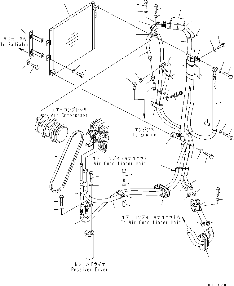 Komatsu parts book diagram for PC78US-6 S/N 4001-UP: AIR CONDITIONER (HOSE)(#6501-)