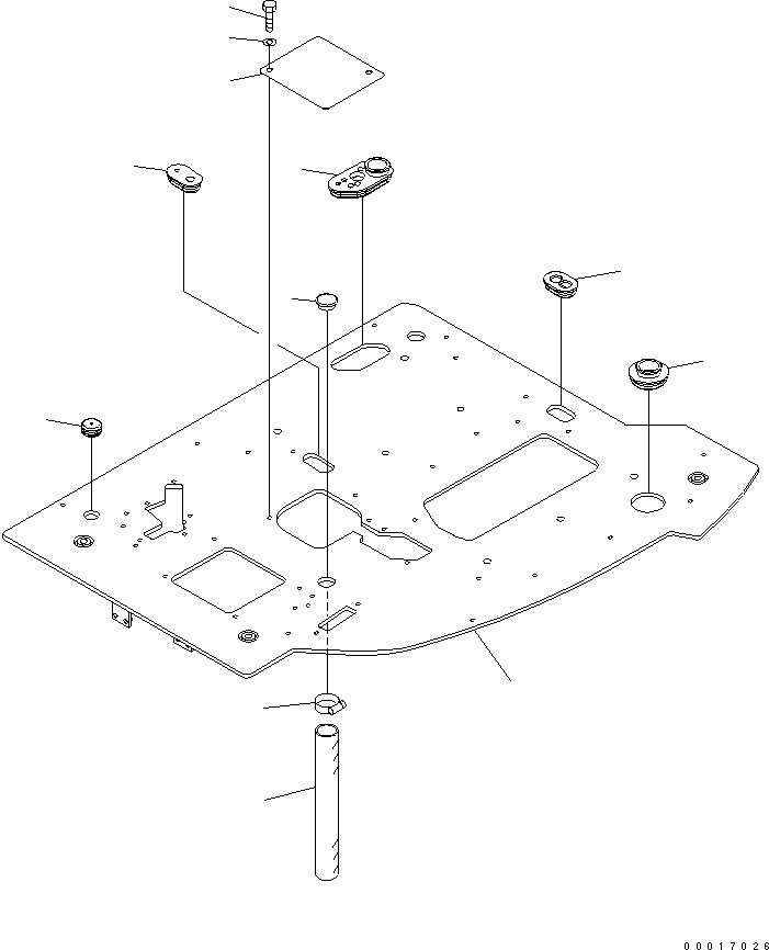 Komatsu parts book diagram for PC78US-6 S/N 4001-UP: FLOOR FRAME (FLOOR FRAME) (FOR SLIDE ARM) (BLADE SPEC.)(#5501-)