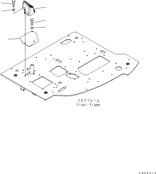Komatsu parts book diagram for PC78US-6 S/N 4001-UP: FLOOR FRAME (FOOT REST) (R.H.)