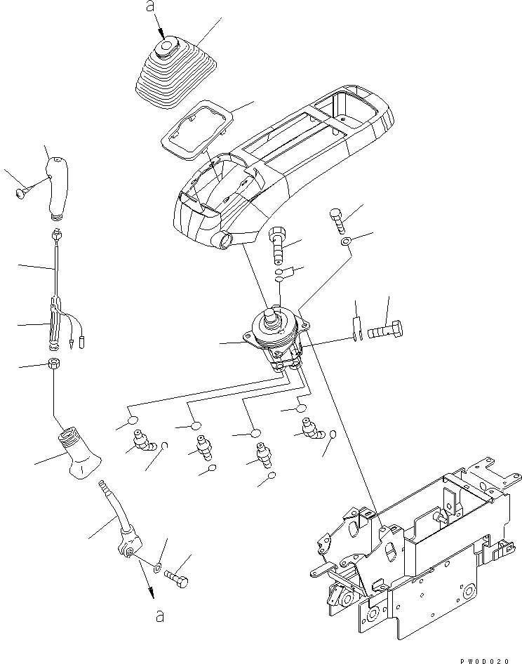 Komatsu parts book diagram for PC78US-6 S/N 4001-UP: FLOOR FRAME (LEVER AND VALVE) (L.H.) (FOR SLIDE ARM)