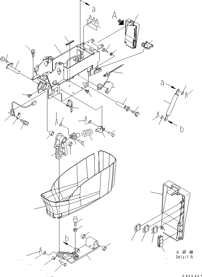 Komatsu parts book diagram for PC78US-6 S/N 4001-UP: FLOOR FRAME (CONSOLE) (LOWER) (L.H.) (FOR SLIDE ARM)