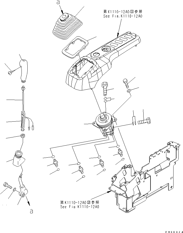 Komatsu parts book diagram for PC78US-6 S/N 4001-UP: FLOOR FRAME (LEVER AND VALVE) (R.H.)