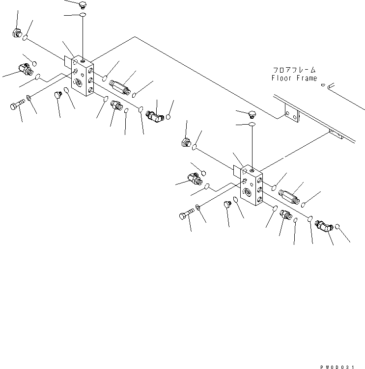 Komatsu parts book diagram for PC78US-6 S/N 4001-UP: FLOOR FRAME (P ?T BLOCK)