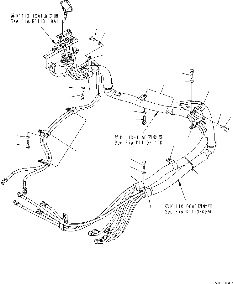 Komatsu parts book diagram for PC78US-6 S/N 4001-UP: FLOOR FRAME (PPC CLAMP) (BLADE SPEC.) (FOR SLIDE ARM)(#5501-)