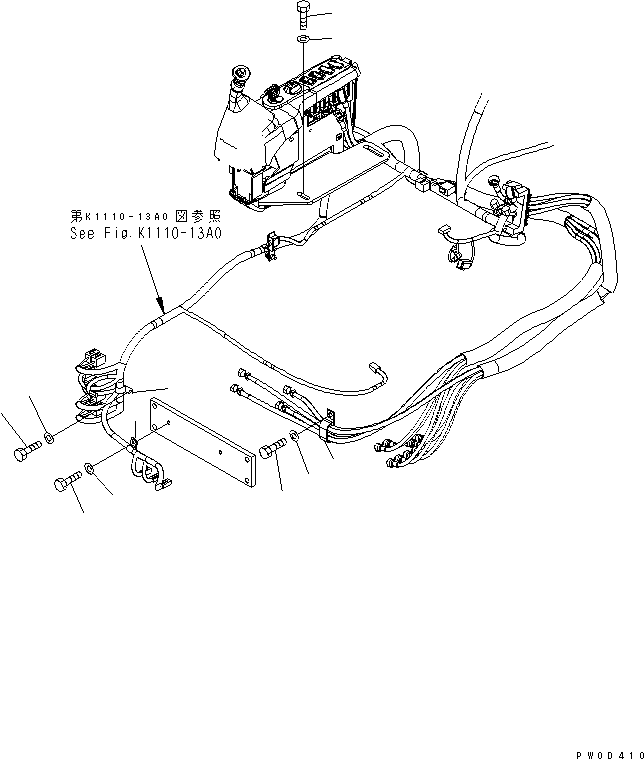 Komatsu parts book diagram for PC78US-6 S/N 4001-UP: FLOOR FRAME (INSTALLATION PARTS)(#4001-6500)