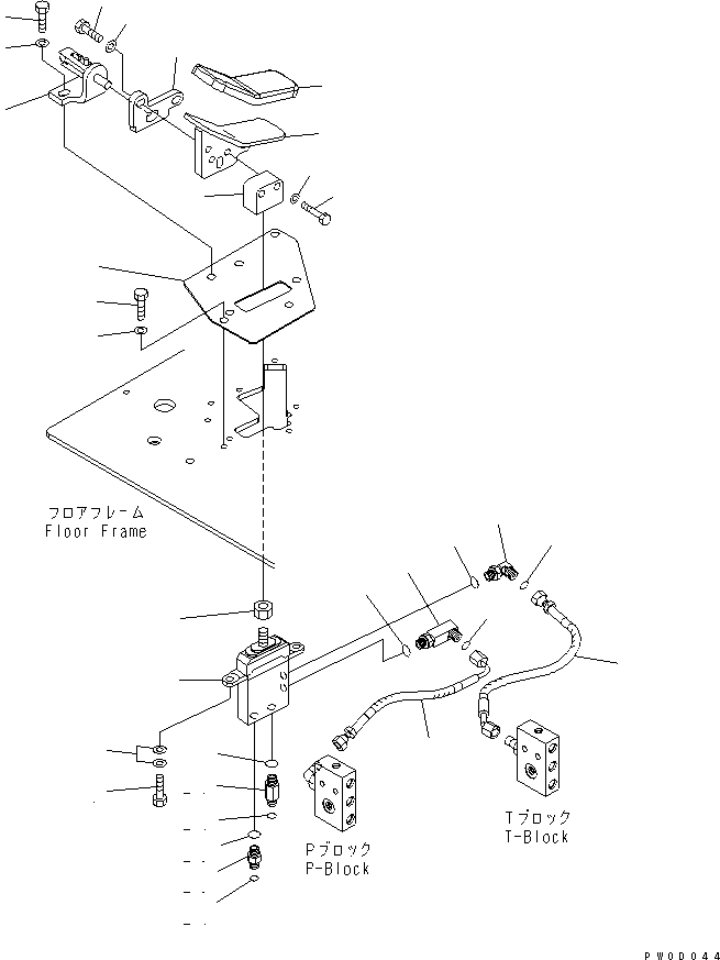 Komatsu parts book diagram for PC78US-6 S/N 4001-UP: FLOOR FRAME (ATTACHMENT CONTROL)