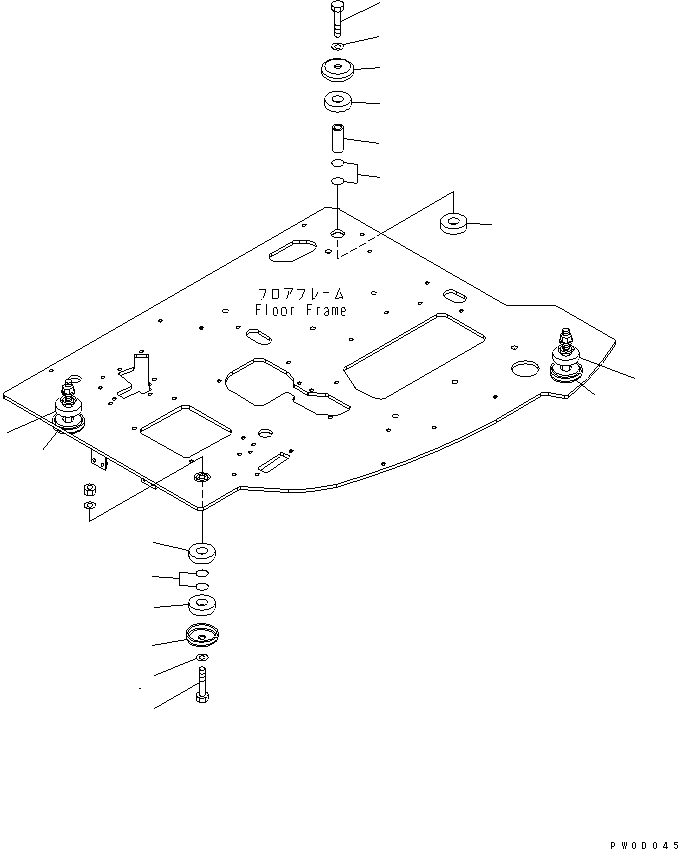 Komatsu parts book diagram for PC78US-6 S/N 4001-UP: FLOOR MOUNT (CAB)