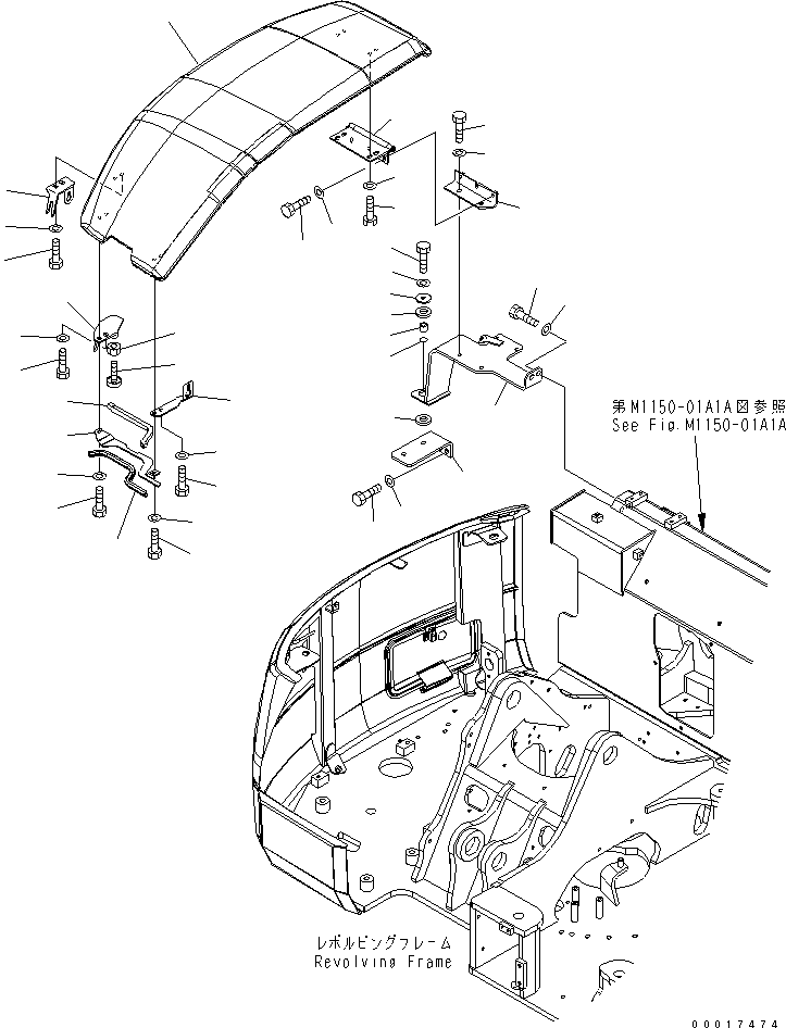 Komatsu parts book diagram for PC78US-6 S/N 4001-UP: FRONT COVER (TANK COVER)(YELLOW)(1/2)(#6501-)