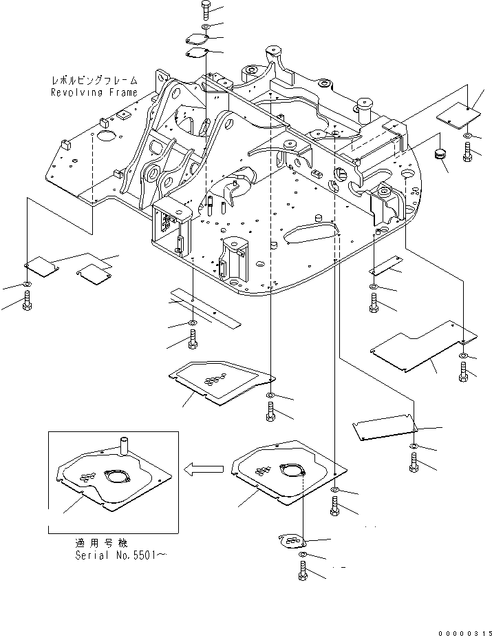 Komatsu parts book diagram for PC78US-6 S/N 4001-UP: UNDER COVER (FOR STRENGTH TYPE)(BLUE)(#4001-6500)