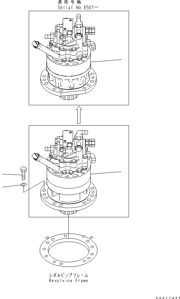 Komatsu parts book diagram for PC78US-6 S/N 4001-UP: SWING MACHINERY AND MOTOR