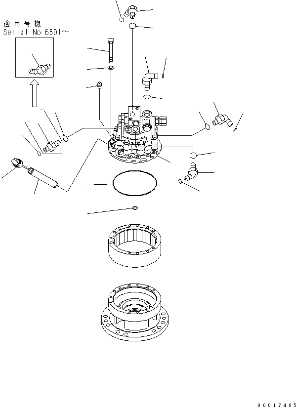 Komatsu parts book diagram for PC78US-6 S/N 4001-UP: SWING MACHINERY (RELATED PARTS)