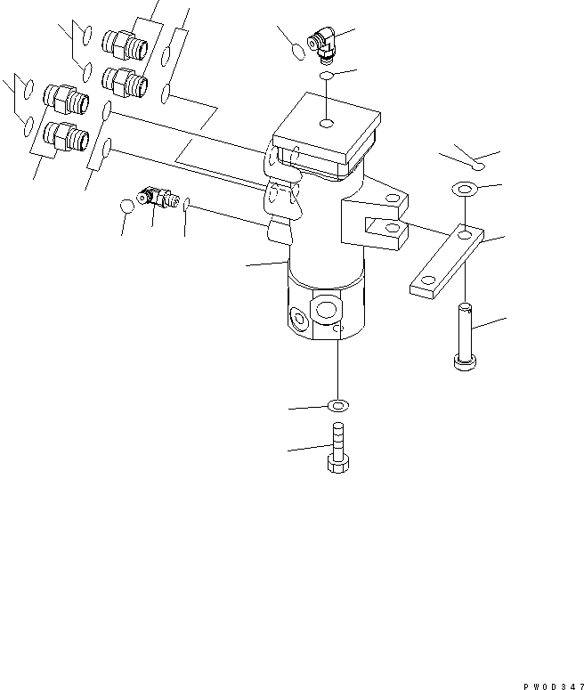 Komatsu parts book diagram for PC78US-6 S/N 4001-UP: SWIVEL JOINT (MOUNT AND ELBOW) (WITHOUT BLADE)