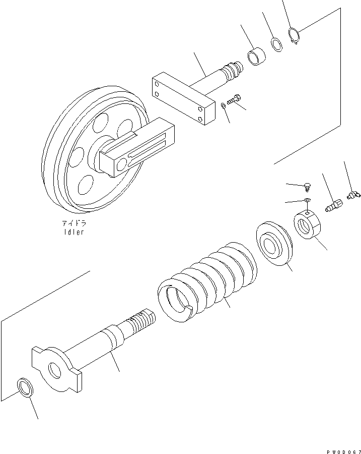 Excavators Komatsu / PC78US-6 S/N 4001-UP(pc78us0r) / IDLER CUSHION (WITH RUBBER SHOE)(#5501-5591)(330040 : R0120-01A1)