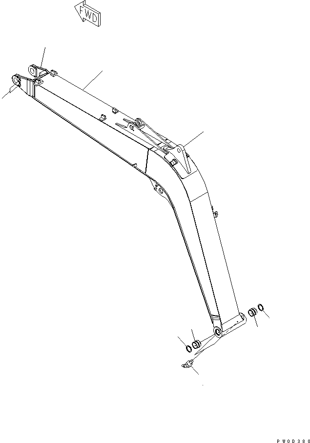 Excavators Komatsu / PC78US-6 S/N 4001-UP(pc78us0r) / BOOM (MONO BOOM) (FOR ATTACHMENT AND HOOK) (YELLOW)(360040 : T1110-01A5)
