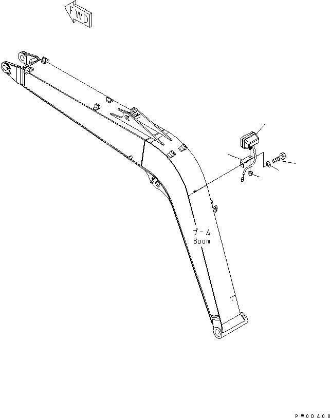 Excavators Komatsu / PC78US-6 S/N 4001-UP(pc78us0r) / BOOM (WORK LAMP) (ARM CRANE) (YELLOW)(360070 : T1110-02A8)