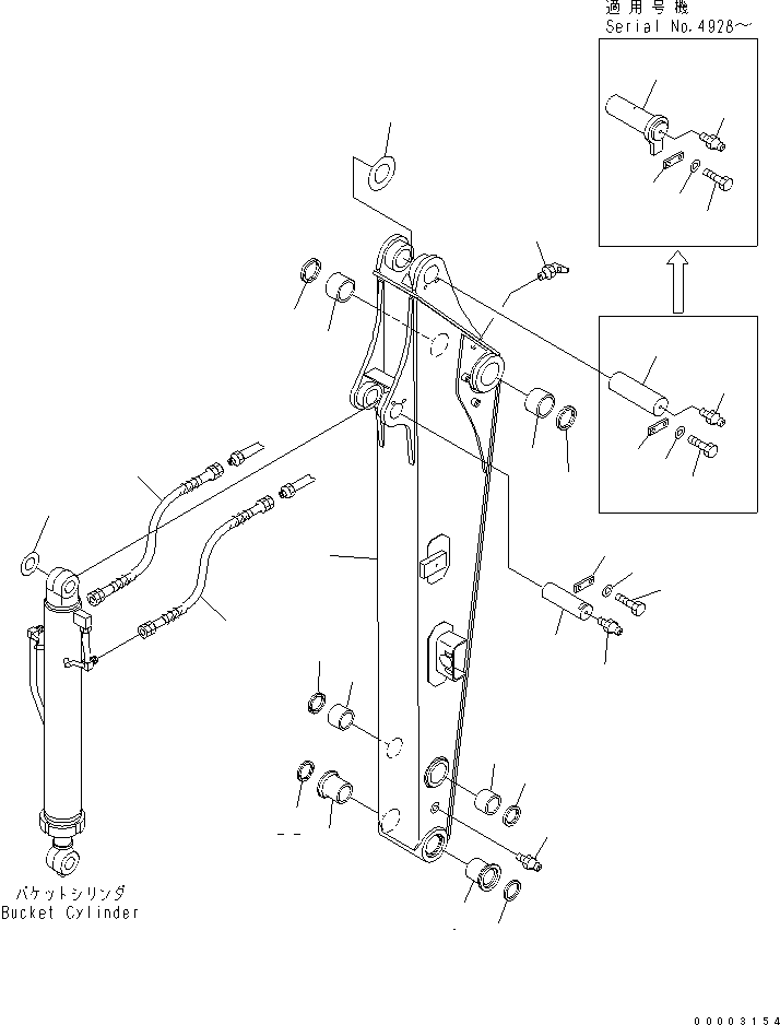 Excavators Komatsu / PC78US-6 S/N 4001-UP(pc78us0r) / ARM (ATTACHMENT)(#4001-6500)(360350 : T1210-01A1)