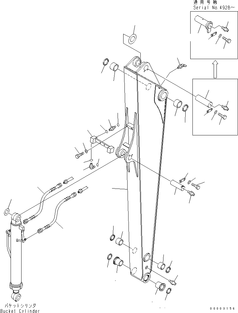 Excavators Komatsu / PC78US-6 S/N 4001-UP(pc78us0r) / ARM (FOR LONG ARM) (BLUE)(#4001-6500)(360370 : T1210-01A3)