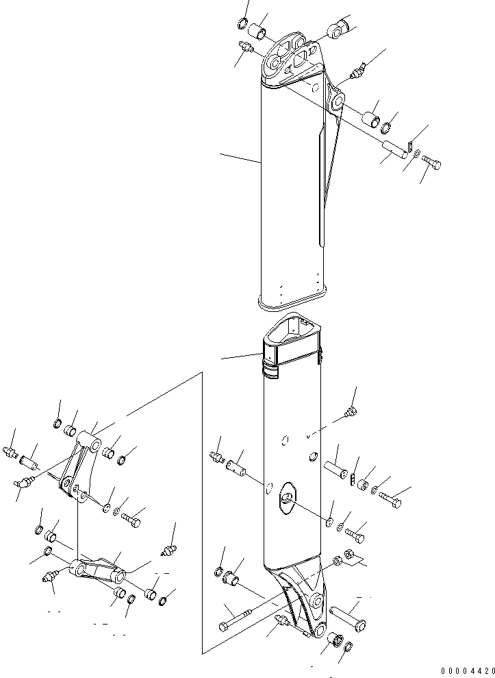 Komatsu parts book diagram for PC78US-6 S/N 4001-UP: ARM (FOR SLIDE ARM) (BLUE)(#4001-6500)