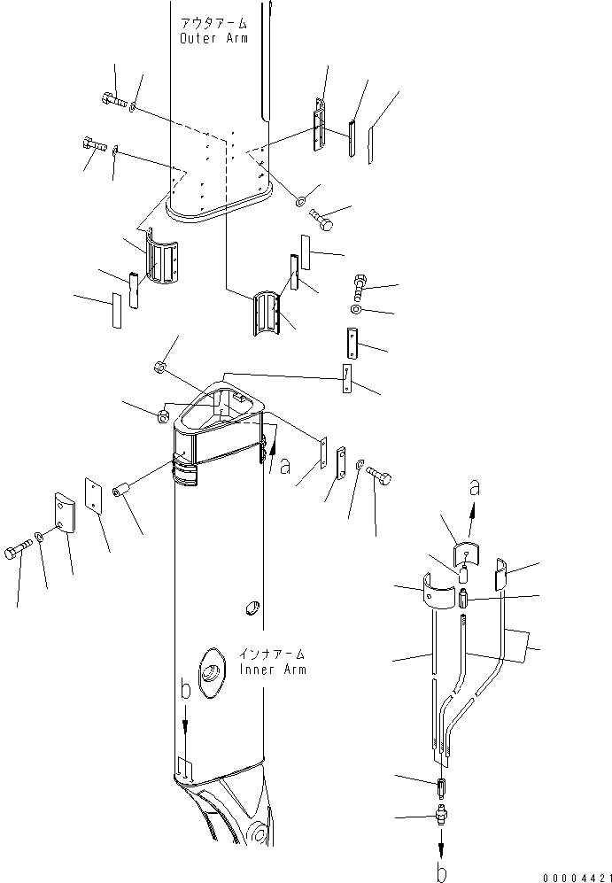 Komatsu parts book diagram for PC78US-6 S/N 4001-UP: ARM (PAD) (FOR SLIDE ARM) (YELLOW)