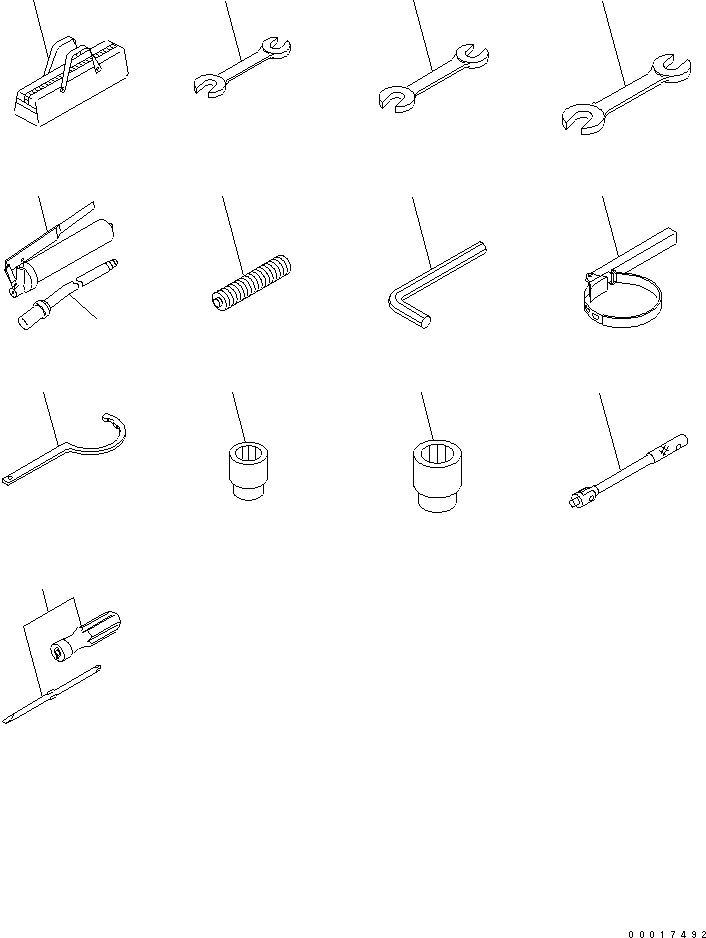 Komatsu parts book diagram for PC78US-6 S/N 4001-UP: GENERAL TOOLS (WITH STEEL SHOE OR ROAD LINER)(#6501-)