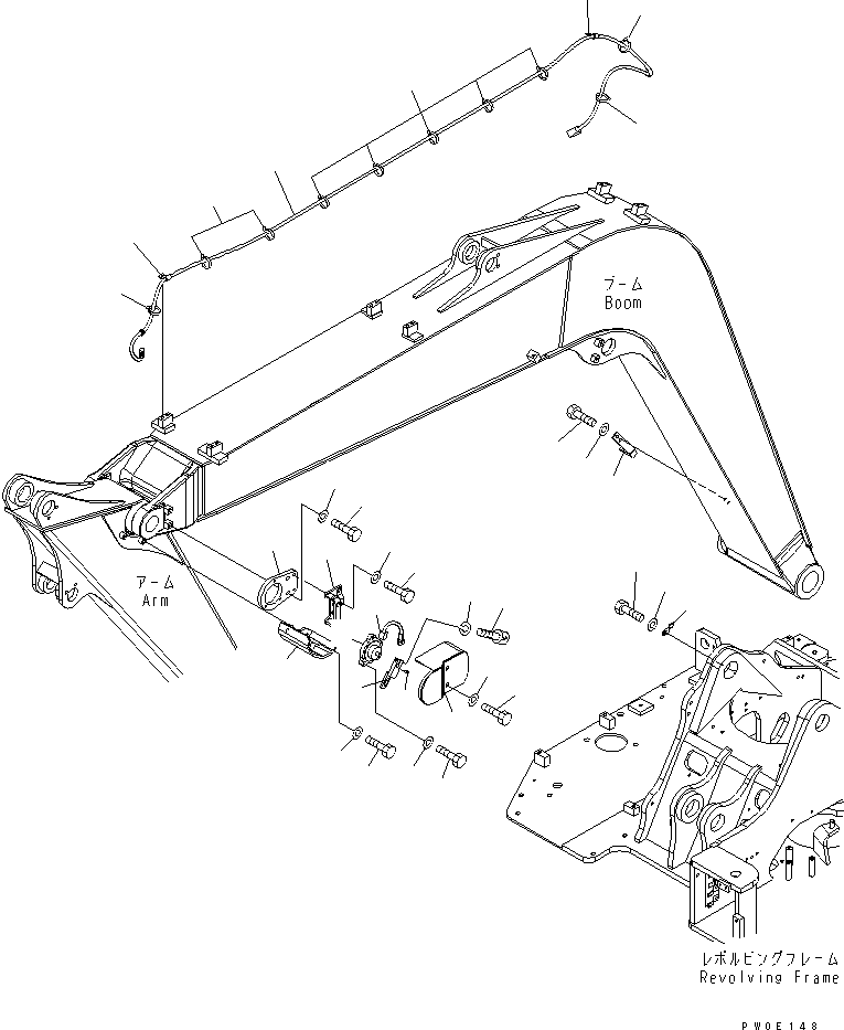 Excavators Komatsu / PC78US-6 S/N 4001-UP(pc78us0r) / ARM CRANE (BOOM) (ELECTRICAL) (YELLOW)(450400 : X1000-12A2)