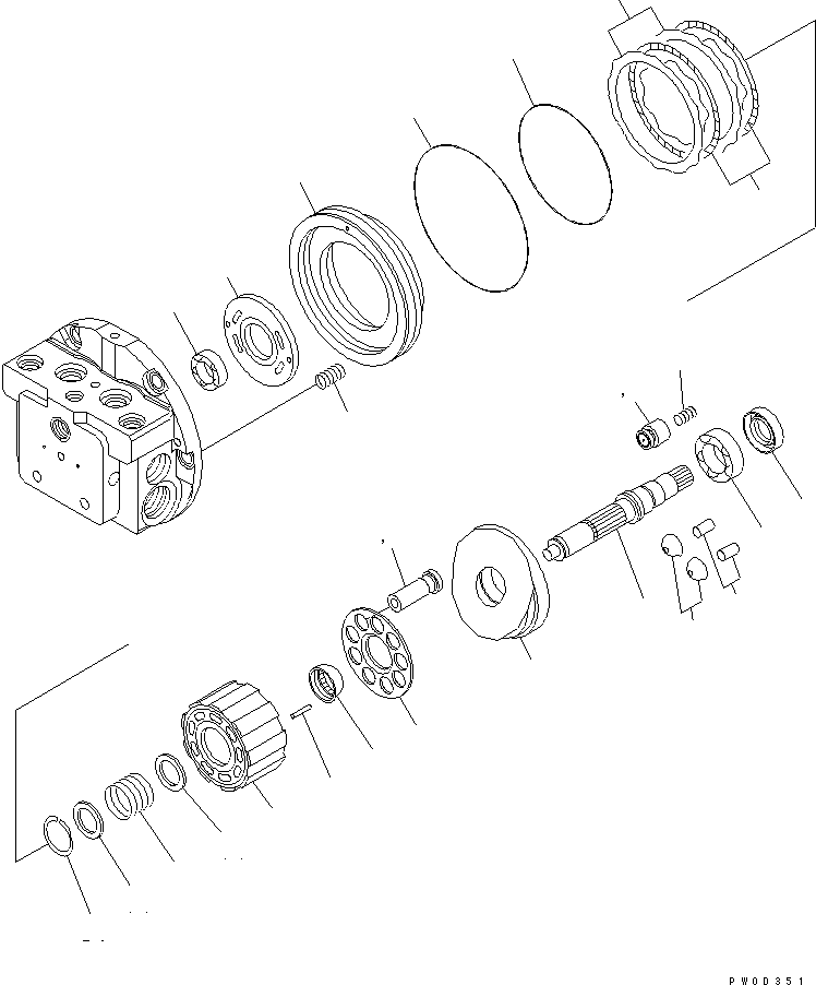 Excavators Komatsu / PC78US-6 S/N 4001-UP(pc78us0r) / TRAVEL MOTOR (1/3) (HYDRAULIC MOTOR) (1/2) (GM09VN TYPE)(480300 : Y1651-01A0)