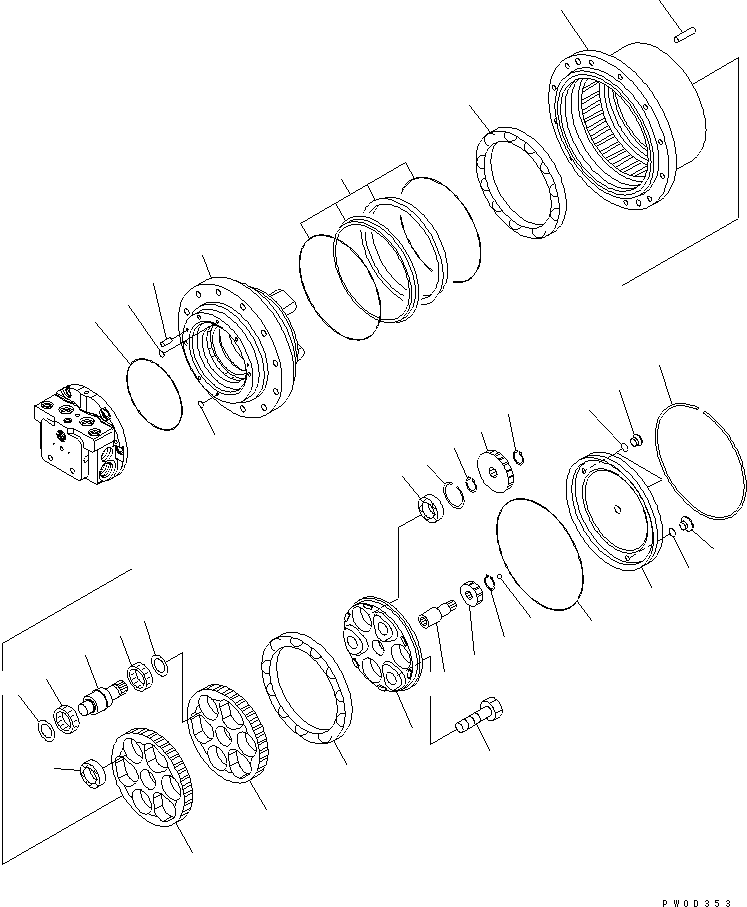 Excavators Komatsu / PC78US-6 S/N 4001-UP(pc78us0r) / TRAVEL MOTOR (3/3) (FINAL DRIVE) (GM09VN TYPE)(480320 : Y1651-03A0)
