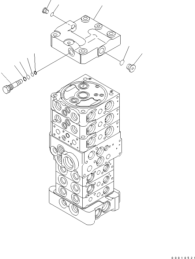 Excavators Komatsu / PC78US-6 S/N 4001-UP(pc78us0r) / MAIN VALVE (6-VALVE) (1/20)(480330 : Y1660-01A0)