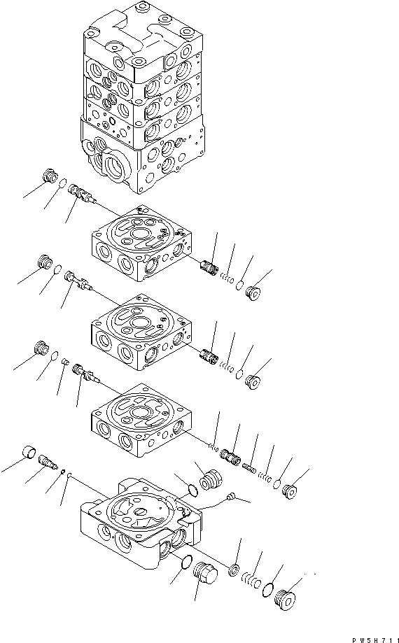 Excavators Komatsu / PC78US-6 S/N 4001-UP(pc78us0r) / MAIN VALVE (6-VALVE) (12/20)(480440 : Y1660-12A0)
