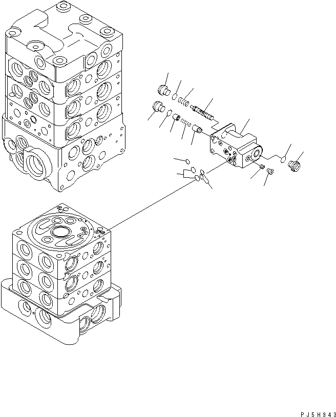 Excavators Komatsu / PC78US-6 S/N 4001-UP(pc78us0r) / MAIN VALVE (6-VALVE) (19/20)(480510 : Y1660-19A0)