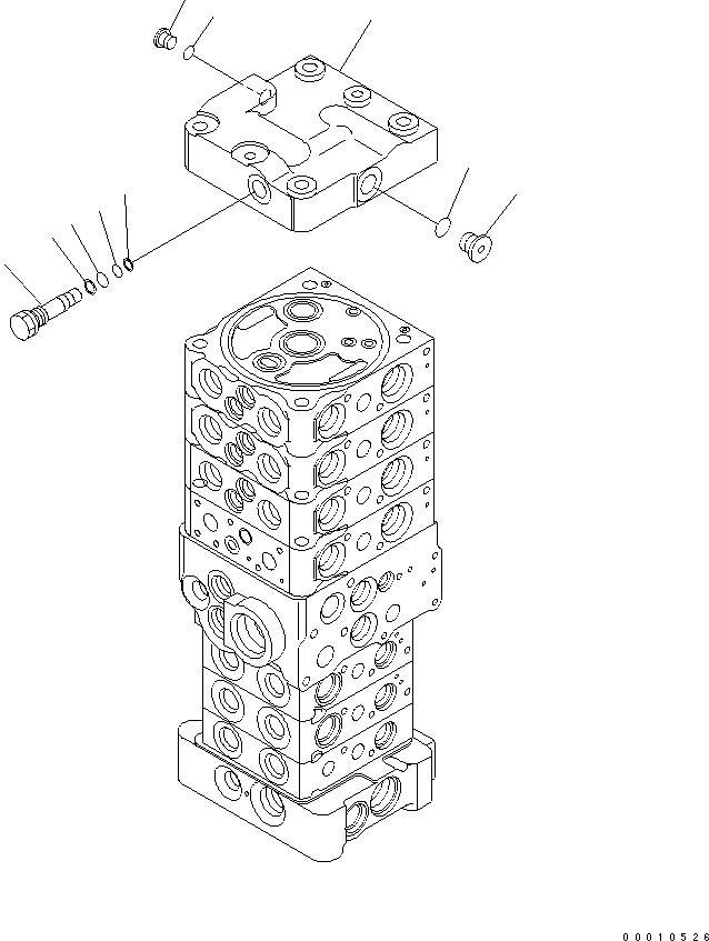 Excavators Komatsu / PC78US-6 S/N 4001-UP(pc78us0r) / MAIN VALVE (7-VALVE) (1/23)(480530 : Y1662-01A0)