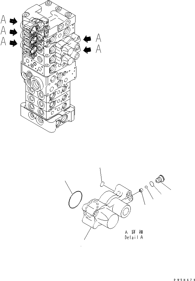 Excavators Komatsu / PC78US-6 S/N 4001-UP(pc78us0r) / MAIN VALVE (7-VALVE) (3/23)(480550 : Y1662-03A0)