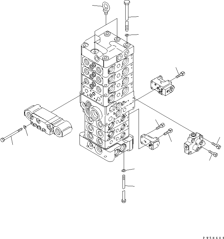 Excavators Komatsu / PC78US-6 S/N 4001-UP(pc78us0r) / MAIN VALVE (7-VALVE) (13/23)(480650 : Y1662-13A0)