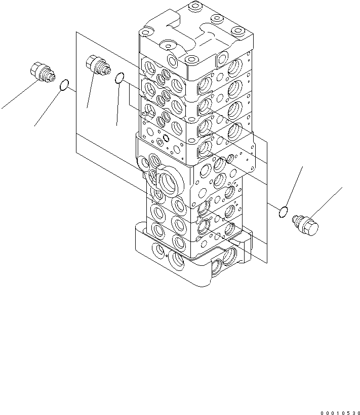 Excavators Komatsu / PC78US-6 S/N 4001-UP(pc78us0r) / MAIN VALVE (7-VALVE) (16/23)(480680 : Y1662-16A0)