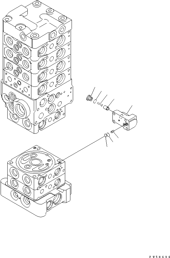 Excavators Komatsu / PC78US-6 S/N 4001-UP(pc78us0r) / MAIN VALVE (7-VALVE) (20/23)(480720 : Y1662-20A0)