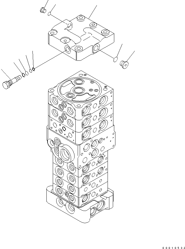 Excavators Komatsu / PC78US-6 S/N 4001-UP(pc78us0r) / MAIN VALVE (7-VALVE) (1/22) (FOR ATTACHMENT AND BLADE)(480760 : Y1662-31A0)