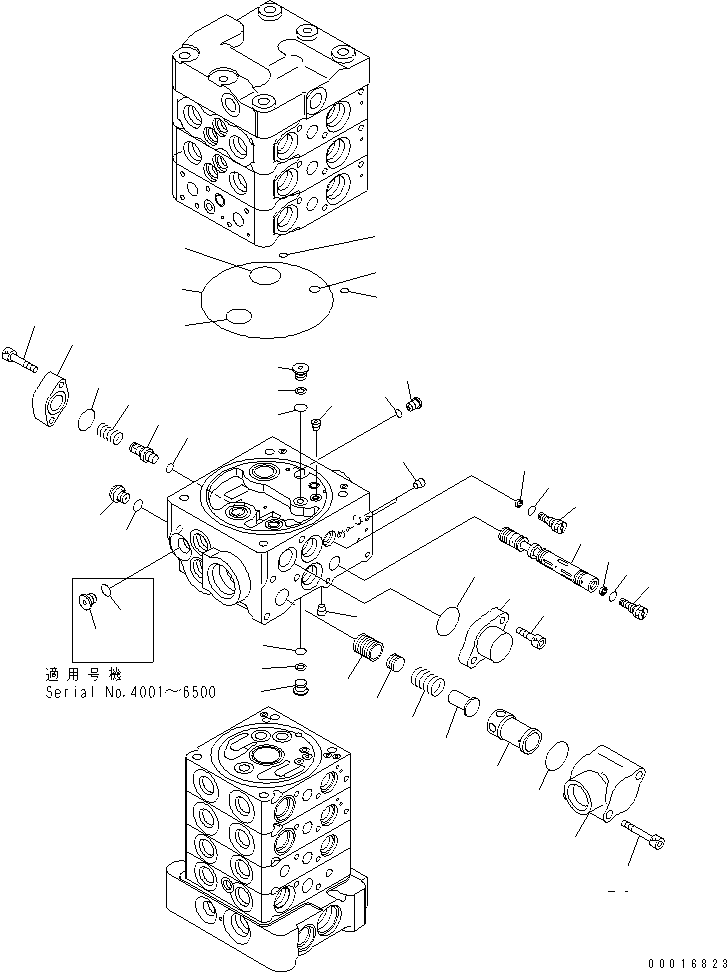 Excavators Komatsu / PC78US-6 S/N 4001-UP(pc78us0r) / MAIN VALVE (7-VALVE) (8/22) (FOR ATTACHMENT AND BLADE)(480830 : Y1662-38A0)