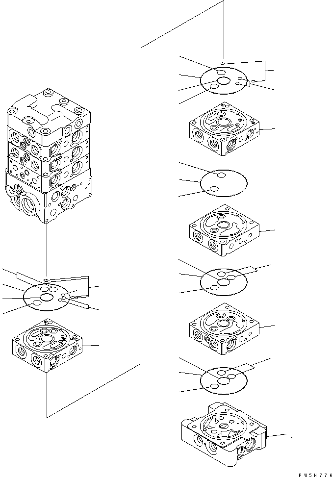 Excavators Komatsu / PC78US-6 S/N 4001-UP(pc78us0r) / MAIN VALVE (7-VALVE) (9/22) (FOR ATTACHMENT AND BLADE)(480840 : Y1662-39A0)