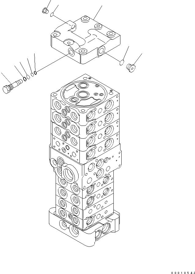 Excavators Komatsu / PC78US-6 S/N 4001-UP(pc78us0r) / MAIN VALVE (8-VALVE) (1/25) (FOR ATTACHMENT AND BLADE)(481210 : Y1664-01A0)