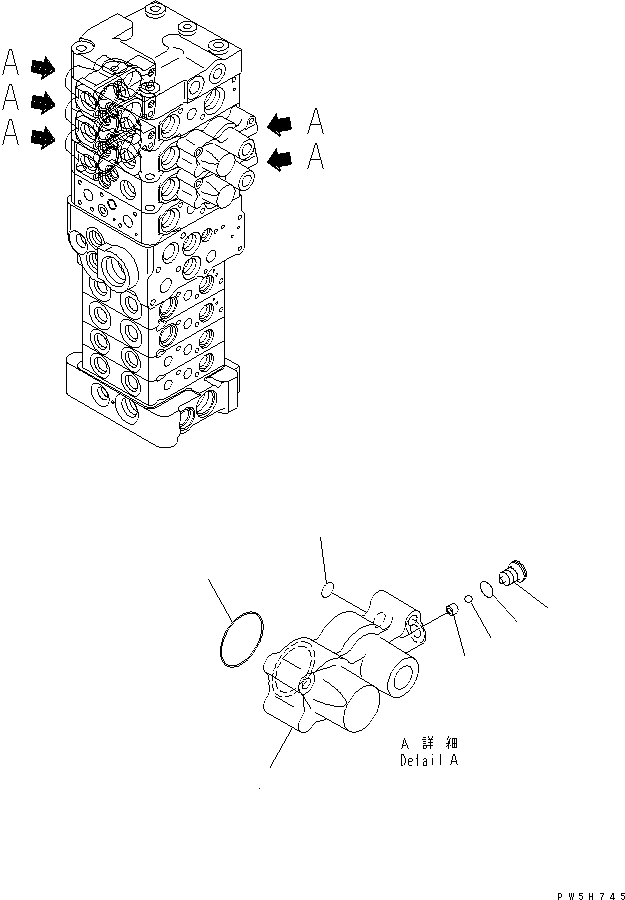 Excavators Komatsu / PC78US-6 S/N 4001-UP(pc78us0r) / MAIN VALVE (8-VALVE) (3/25) (WITH SERVICE VALVE AND ATTACHMENT) (BLADE)(481480 : Y1664-33A0)