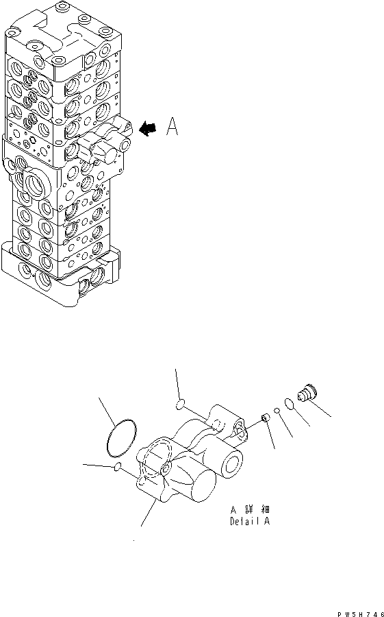 Excavators Komatsu / PC78US-6 S/N 4001-UP(pc78us0r) / MAIN VALVE (8-VALVE) (4/25) (FOR ATTACHMENT AND BLADE)(481240 : Y1664-04A0)