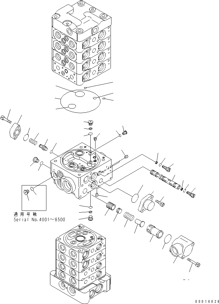 Excavators Komatsu / PC78US-6 S/N 4001-UP(pc78us0r) / MAIN VALVE (8-VALVE) (8/25) (WITH SERVICE VALVE AND ATTACHMENT) (BLADE)(481530 : Y1664-38A0)