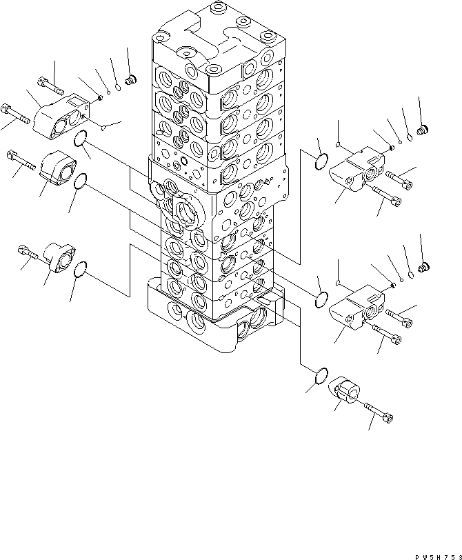 Excavators Komatsu / PC78US-6 S/N 4001-UP(pc78us0r) / MAIN VALVE (8-VALVE) (11/25) (FOR ATTACHMENT AND BLADE)(481310 : Y1664-11A0)