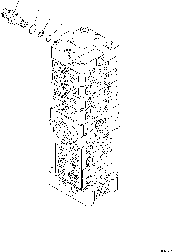 Excavators Komatsu / PC78US-6 S/N 4001-UP(pc78us0r) / MAIN VALVE (8-VALVE) (14/25) (WITH SERVICE VALVE AND ATTACHMENT) (BLADE)(481590 : Y1664-44A0)