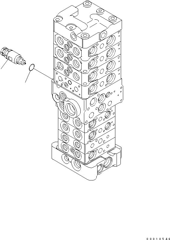 Excavators Komatsu / PC78US-6 S/N 4001-UP(pc78us0r) / MAIN VALVE (8-VALVE) (15/25) (FOR ATTACHMENT AND BLADE)(481350 : Y1664-15A0)