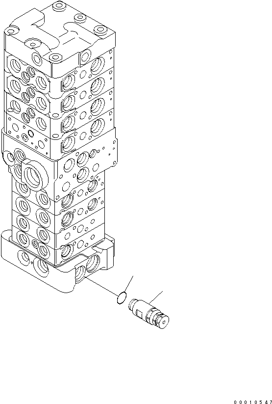 Excavators Komatsu / PC78US-6 S/N 4001-UP(pc78us0r) / MAIN VALVE (8-VALVE) (16/25) (WITH SERVICE VALVE AND ATTACHMENT) (BLADE)(481610 : Y1664-46A0)